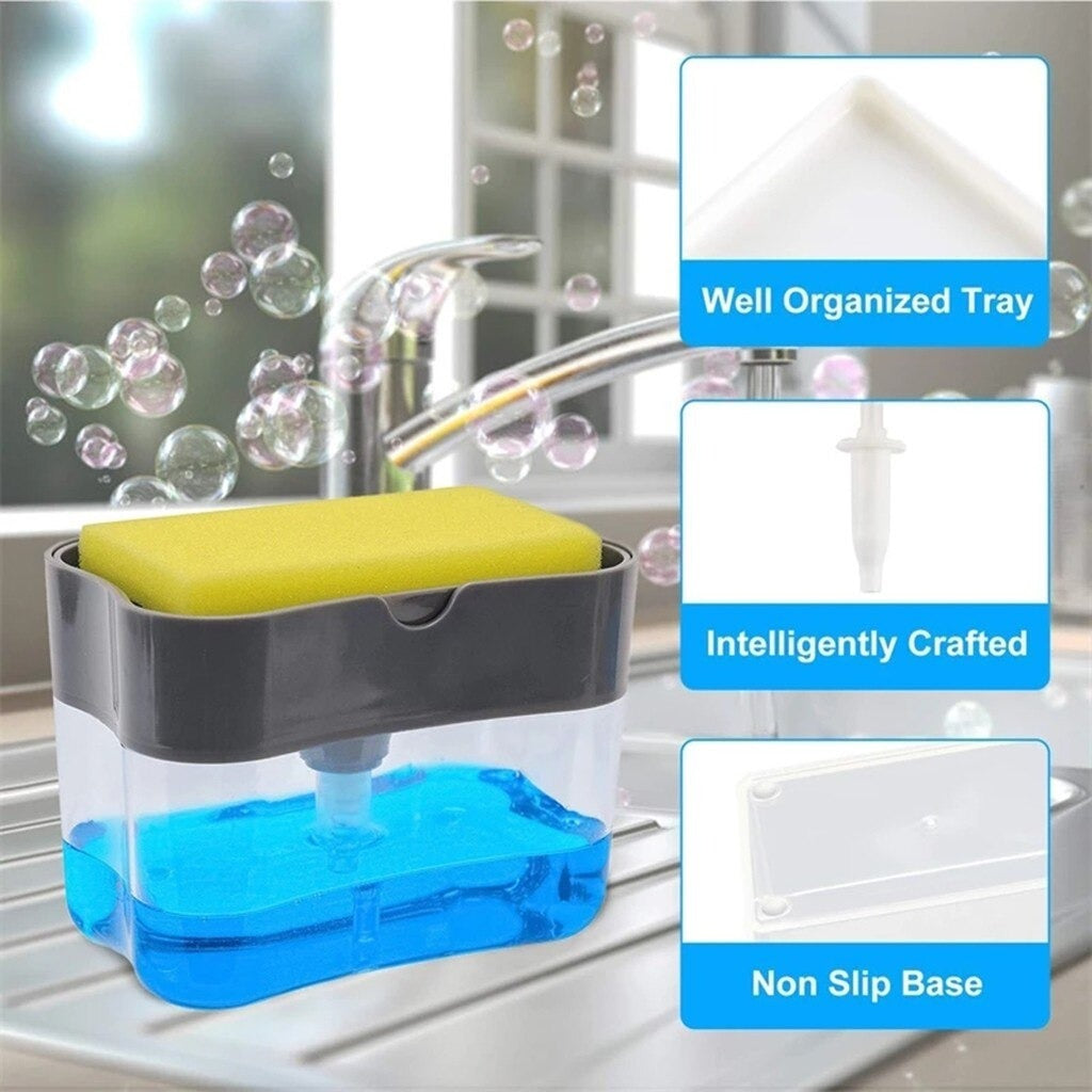 2-In-1 Liquid Soap Dispenser with Sponge.