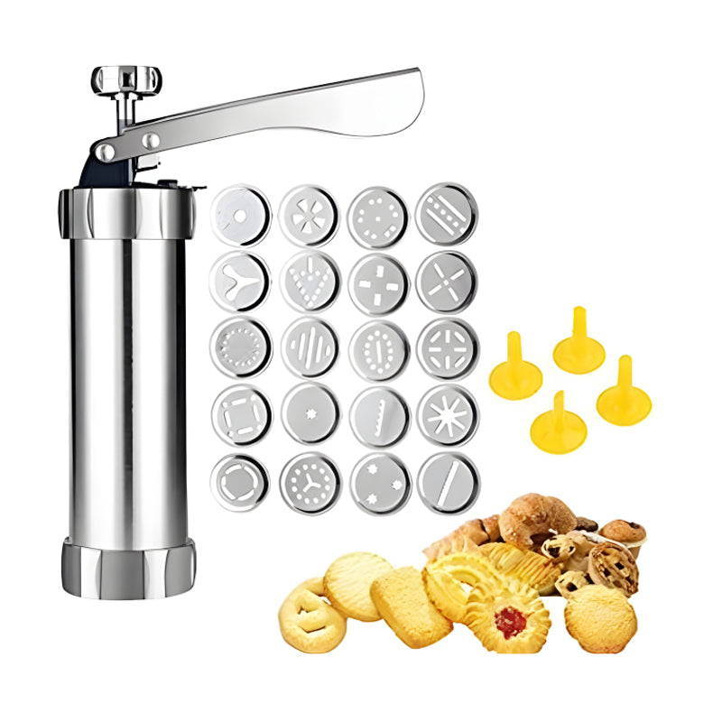 Multi-Pattern Cookie Press Machine/DiY Biscuit Maker With 20 Disc Shapes and Stencils.