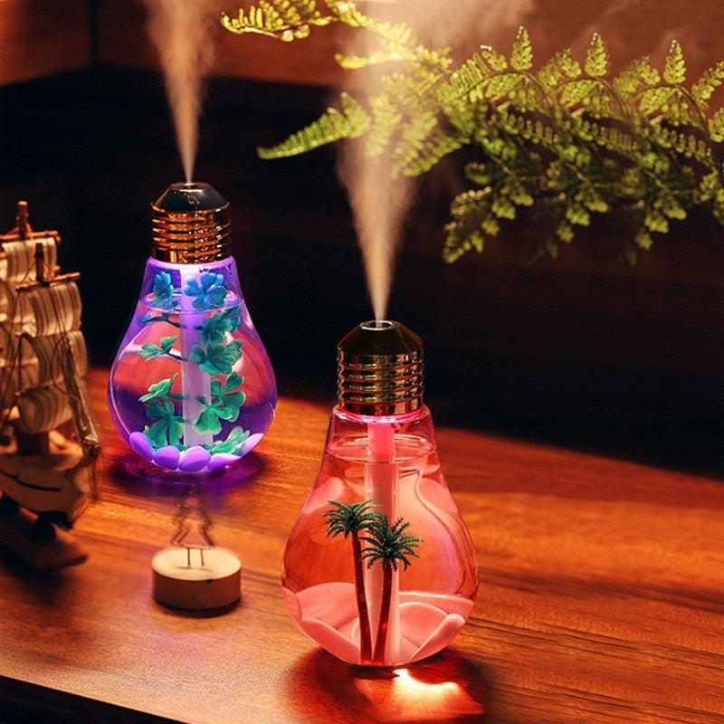 Decor Bulb Essential Oil Humidifier Ultrasonic Diffuser LED Night Light