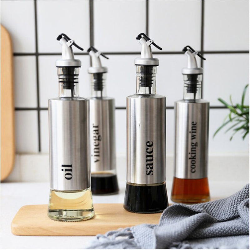 500 ml High-Quality Stainless-Steel Covered Smart Glass Oil Bottle