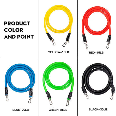 11 Pcs/Set Latex Resistance Bands