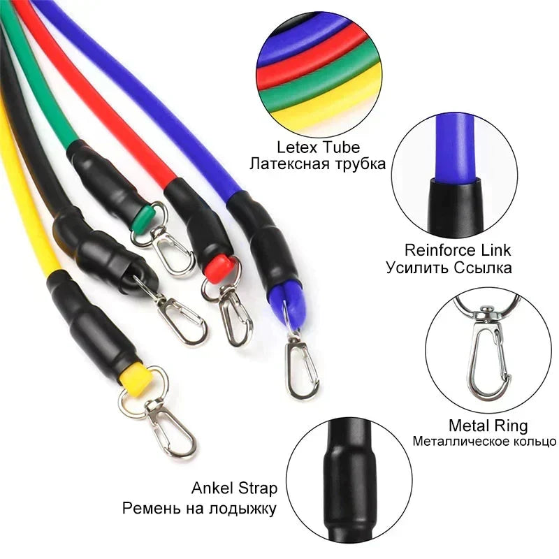 11 Pcs/Set Latex Resistance Bands