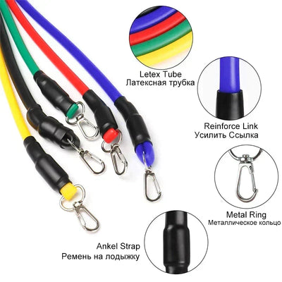 11 Pcs/Set Latex Resistance Bands