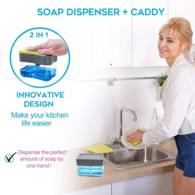 2-In-1 Liquid Soap Dispenser with Sponge.