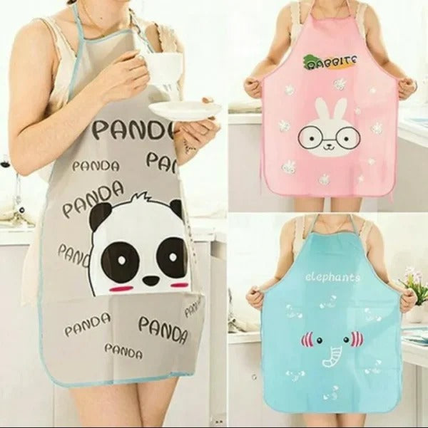 Waterproof Cartoon Kitchen Cooking Apron – Beautiful Funky Colour Apron (random Colour)